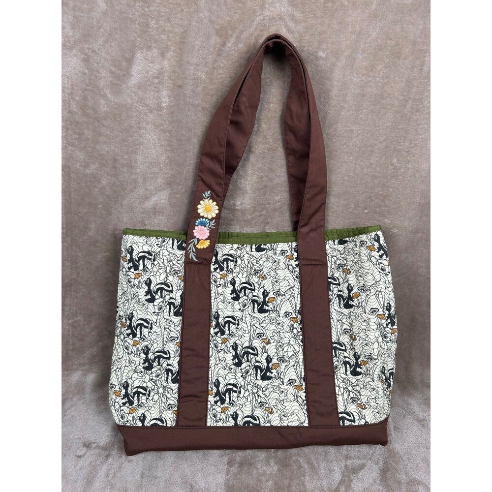 Disney Parks Bambi 80th Anniversary Quilted Tote Bag Thumper Flower Mushroom 18”